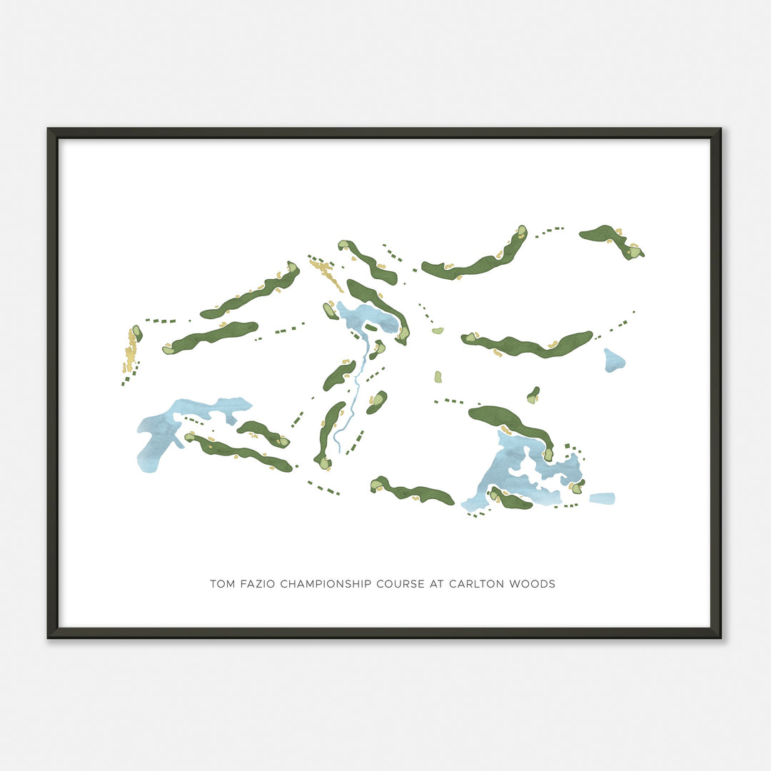 Print of Tom Fazio Championship Course At Carlton Woods Modern Map