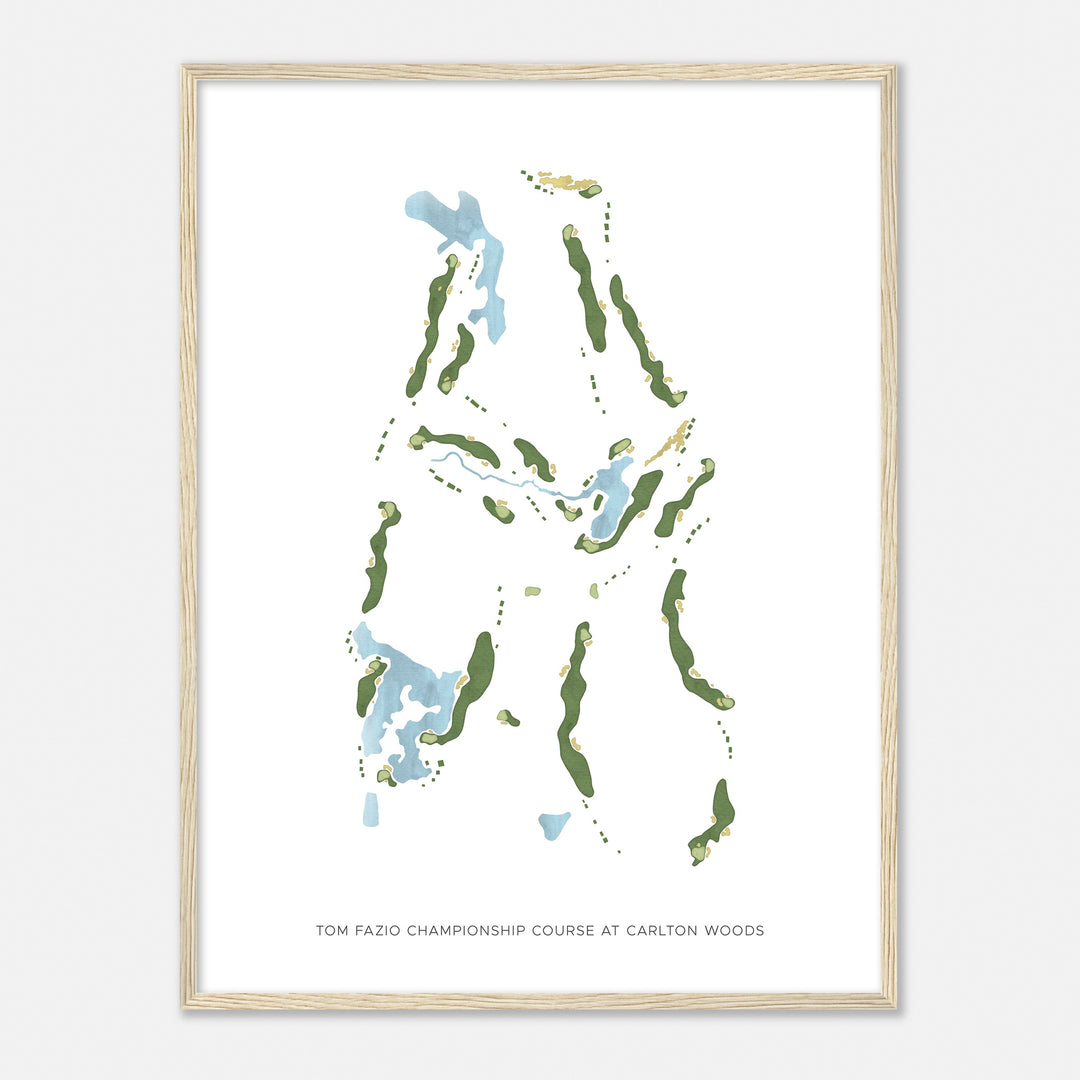 Print of Tom Fazio Championship Course At Carlton Woods Modern Map