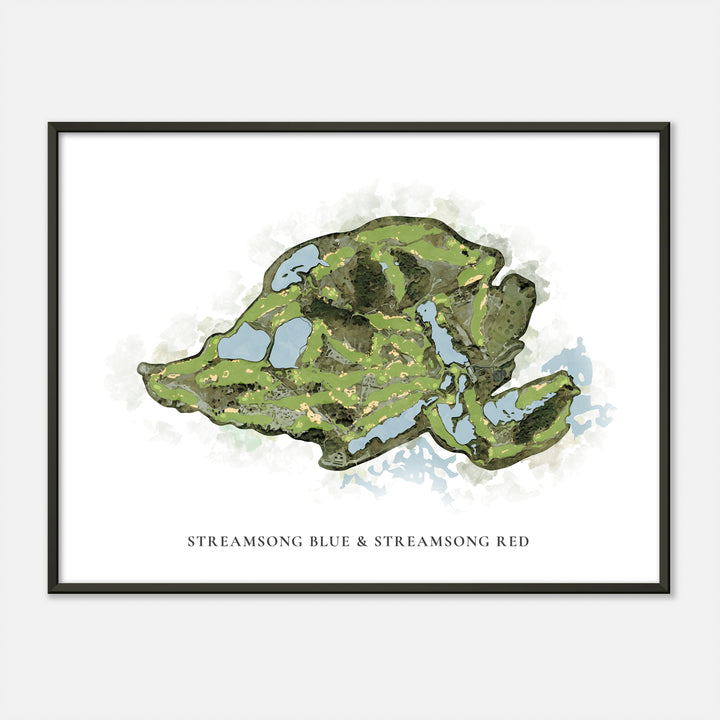 Print of Streamsong Blue & Streamsong Red Classic Map