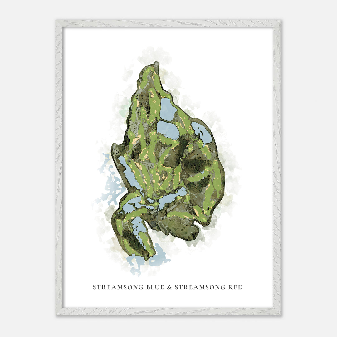 Print of Streamsong Blue & Streamsong Red Classic Map