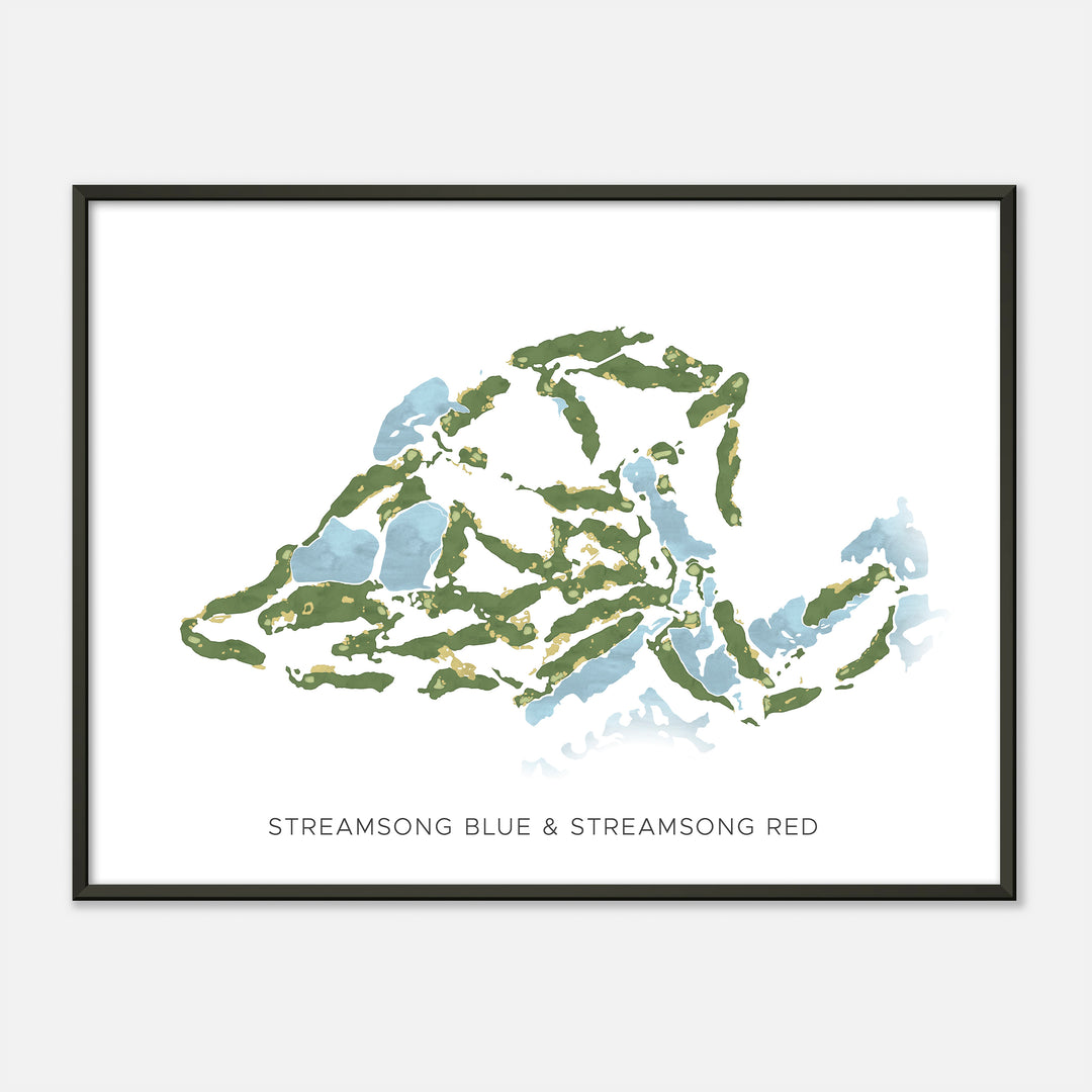 Print of Streamsong Blue & Streamsong Red Modern Map