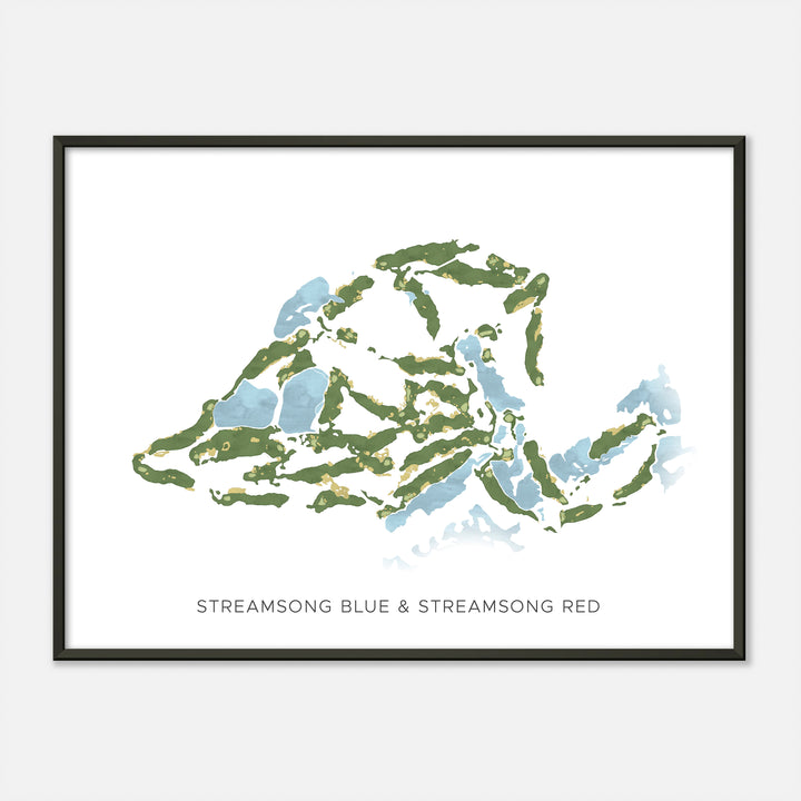 Print of Streamsong Blue & Streamsong Red Modern Map