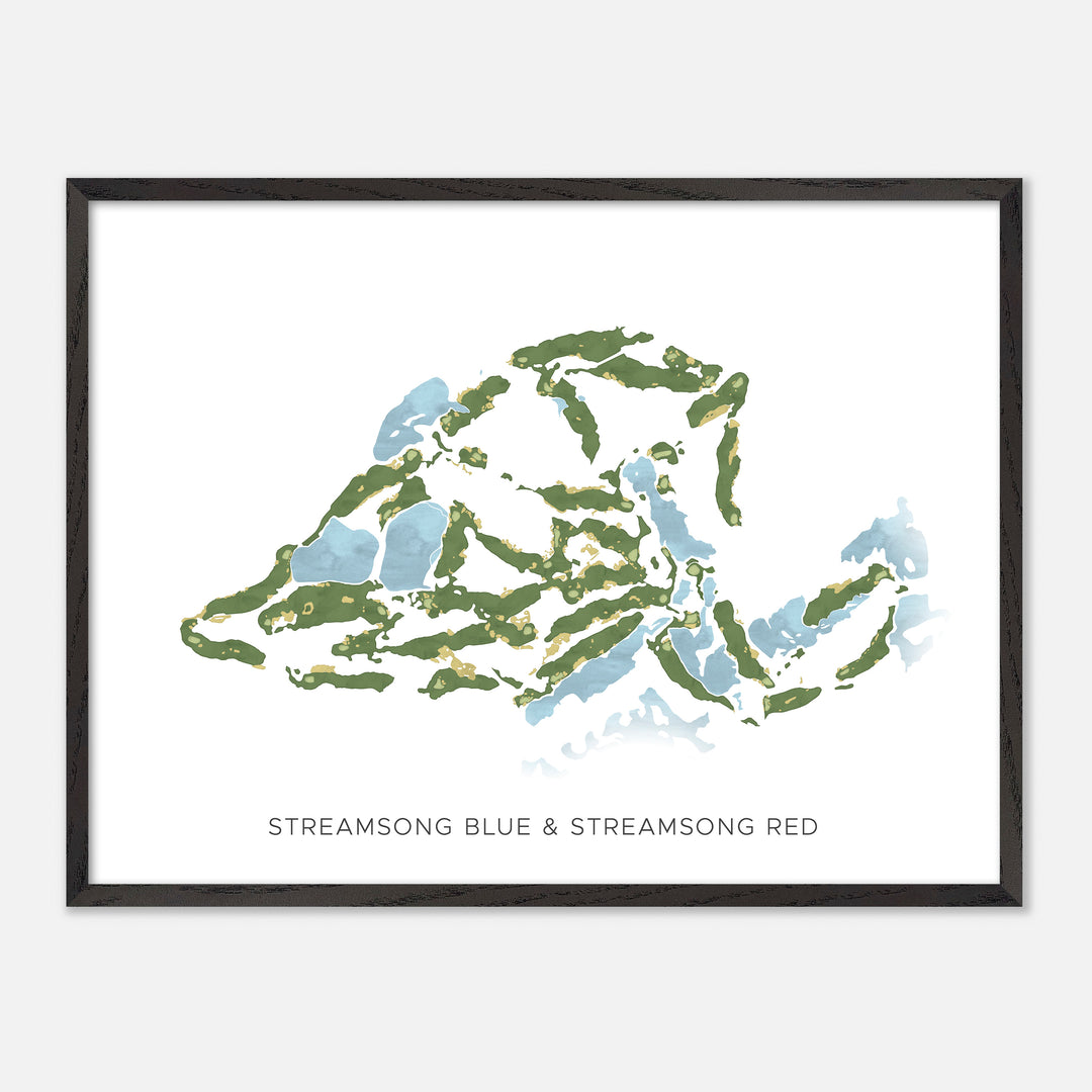 Print of Streamsong Blue & Streamsong Red Modern Map