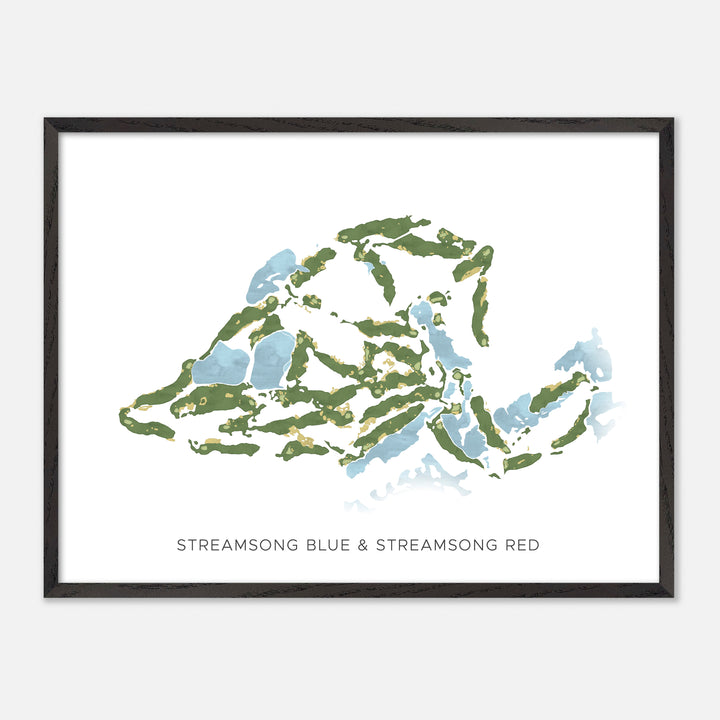 Print of Streamsong Blue & Streamsong Red Modern Map