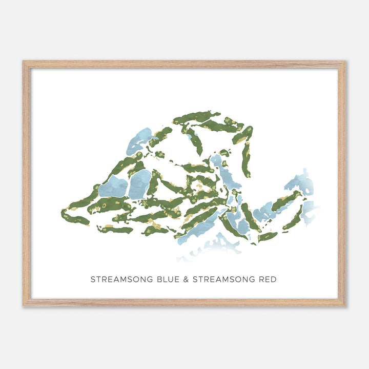 Print of Streamsong Blue & Streamsong Red Modern Map