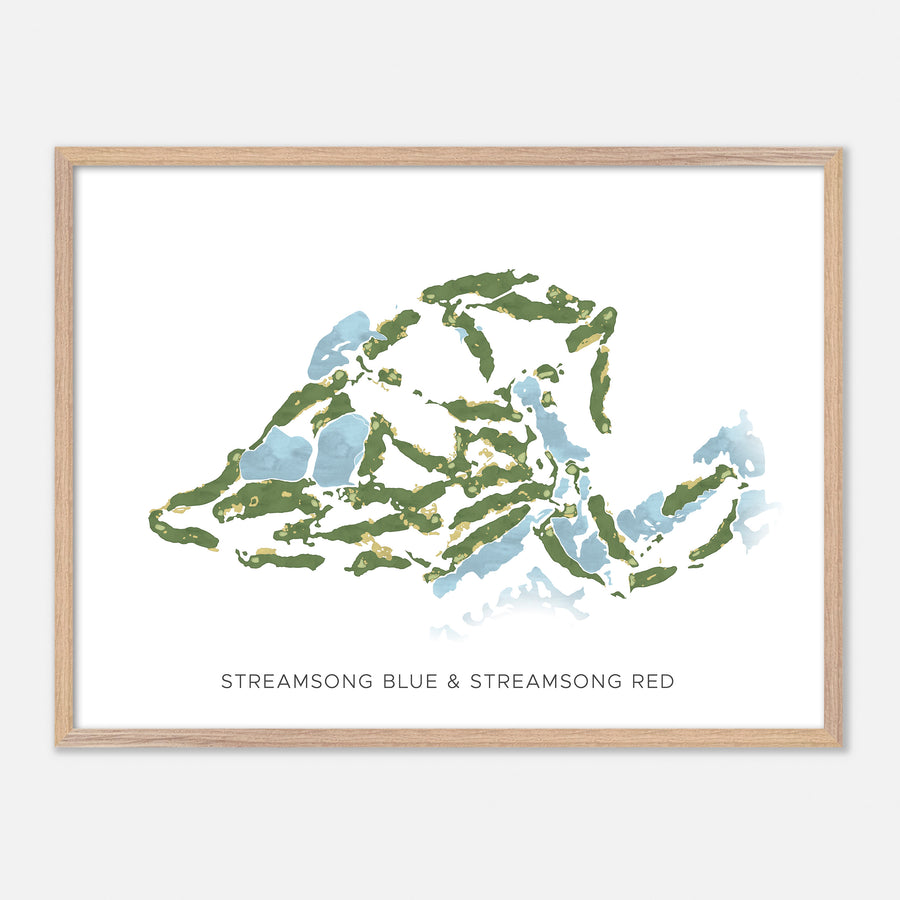 Print of Streamsong Blue & Streamsong Red Modern Map