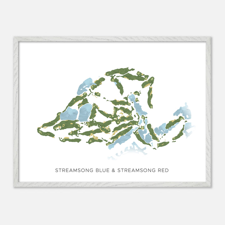 Print of Streamsong Blue & Streamsong Red Modern Map