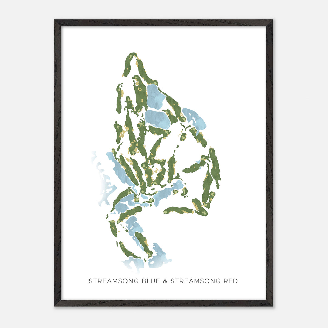 Print of Streamsong Blue & Streamsong Red Modern Map