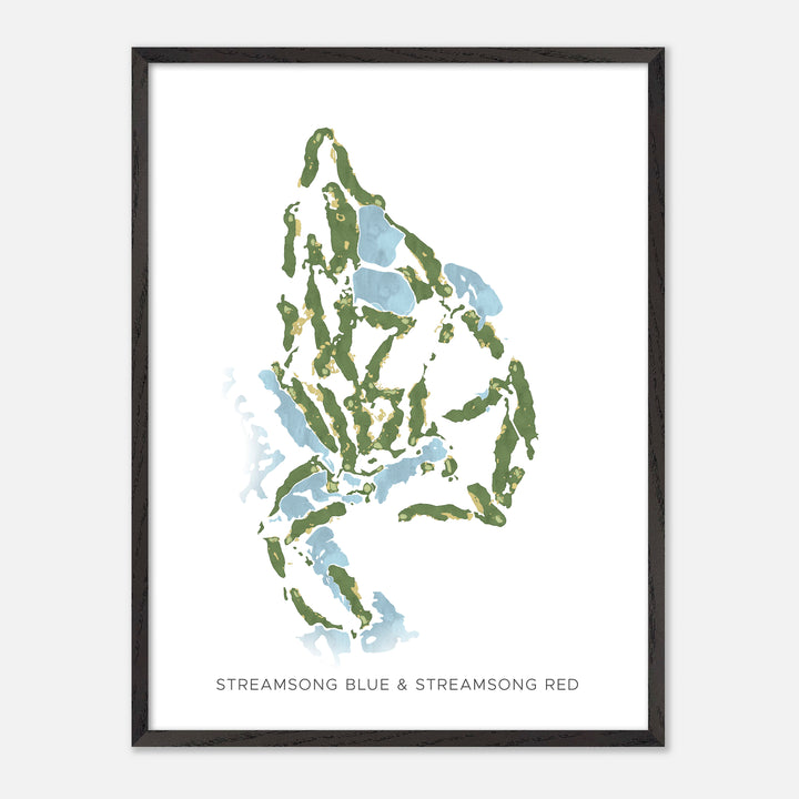 Print of Streamsong Blue & Streamsong Red Modern Map
