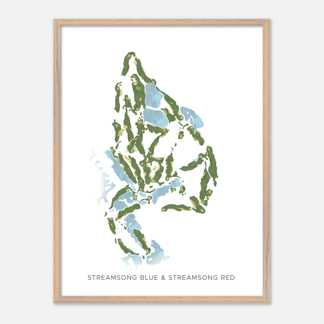 Print of Streamsong Blue & Streamsong Red Modern Map