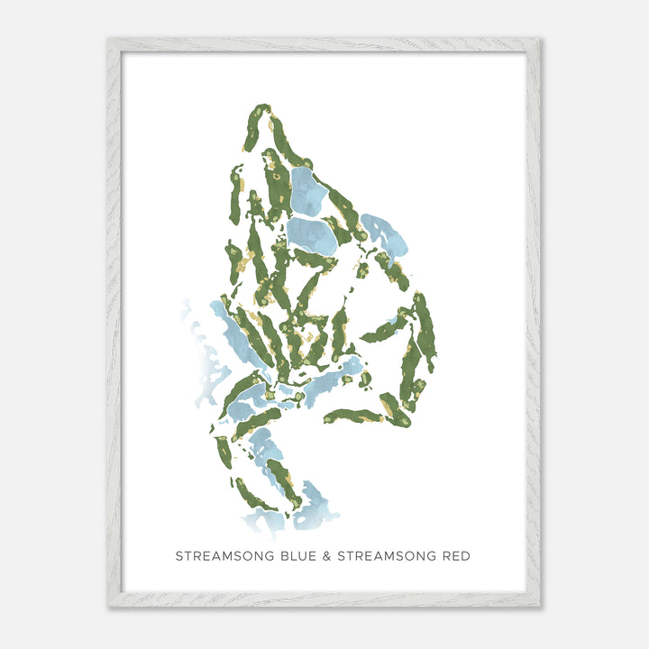 Print of Streamsong Blue & Streamsong Red Modern Map