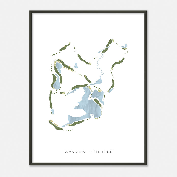 Print of Wynstone Golf Club Modern Map