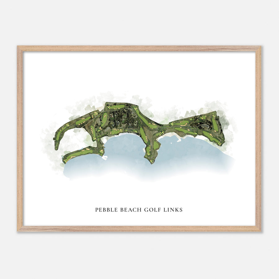 Print of Pebble Beach Golf Links Classic Map
