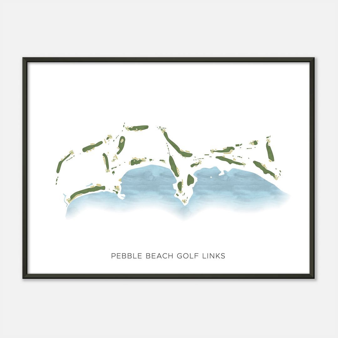 Print of Pebble Beach Golf Links Modern Map