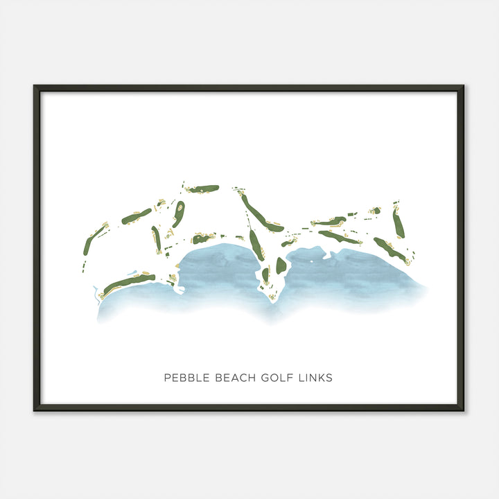 Print of Pebble Beach Golf Links Modern Map
