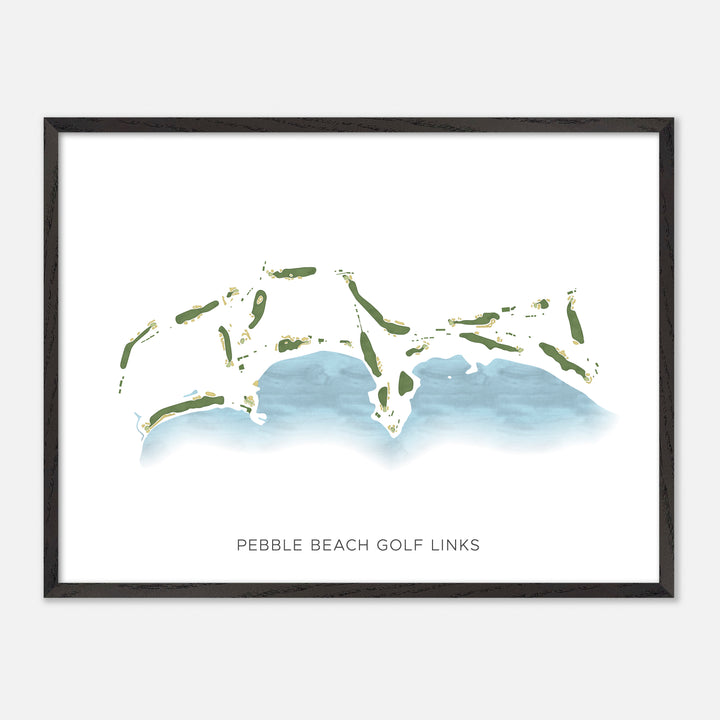 Print of Pebble Beach Golf Links Modern Map