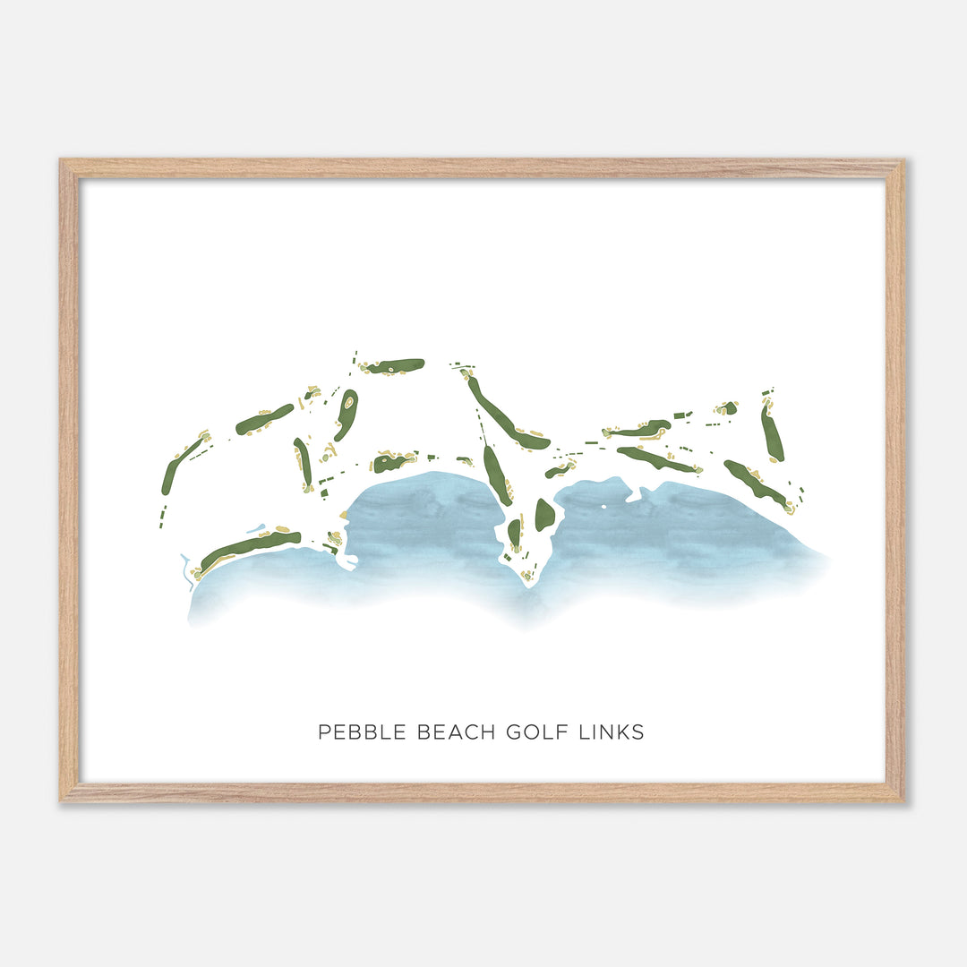 Print of Pebble Beach Golf Links Modern Map