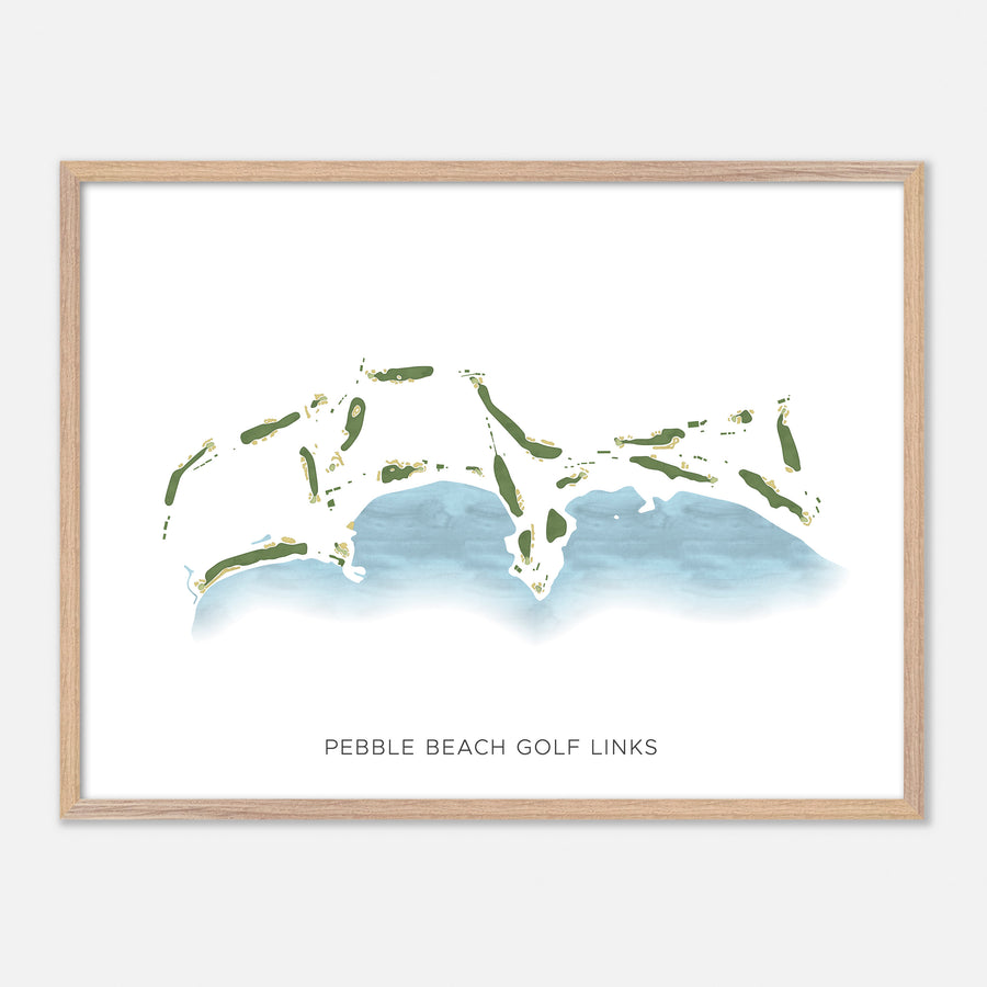 Print of Pebble Beach Golf Links Modern Map