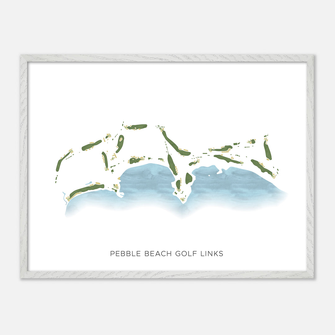 Print of Pebble Beach Golf Links Modern Map