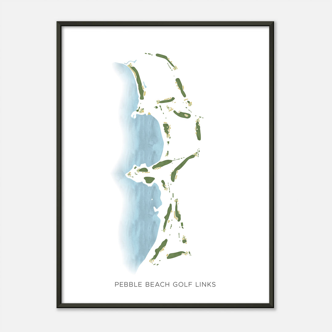 Print of Pebble Beach Golf Links Modern Map