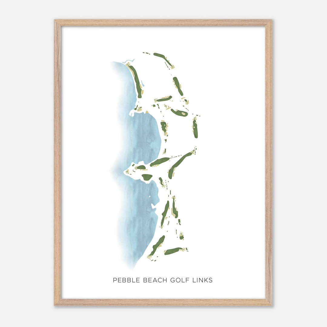 Print of Pebble Beach Golf Links Modern Map