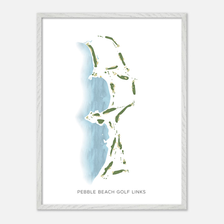 Print of Pebble Beach Golf Links Modern Map