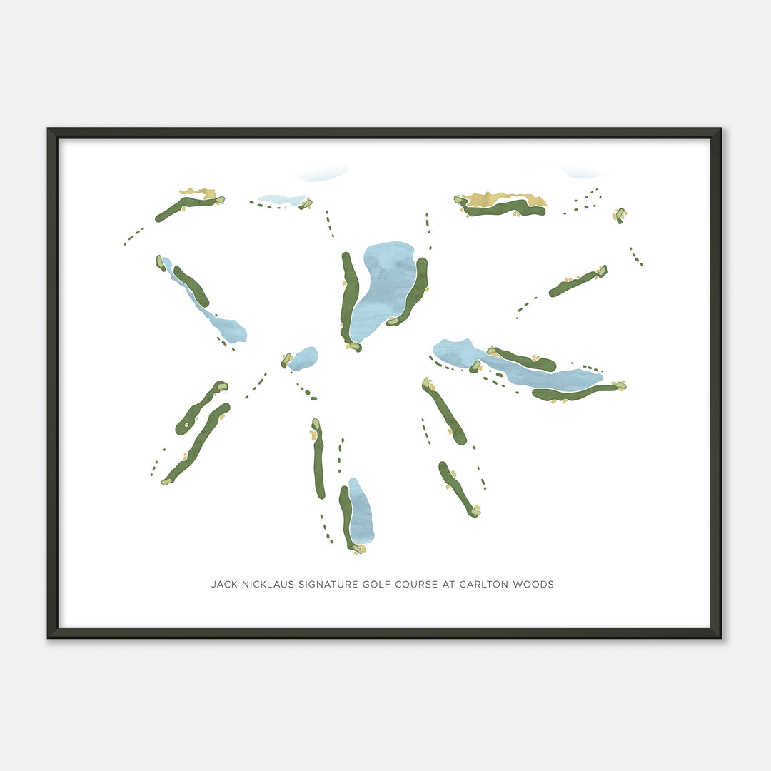 Print of Jack Nicklaus Signature Golf Course At Carlton Woods Modern Map