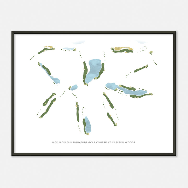 Print of Jack Nicklaus Signature Golf Course At Carlton Woods Modern Map