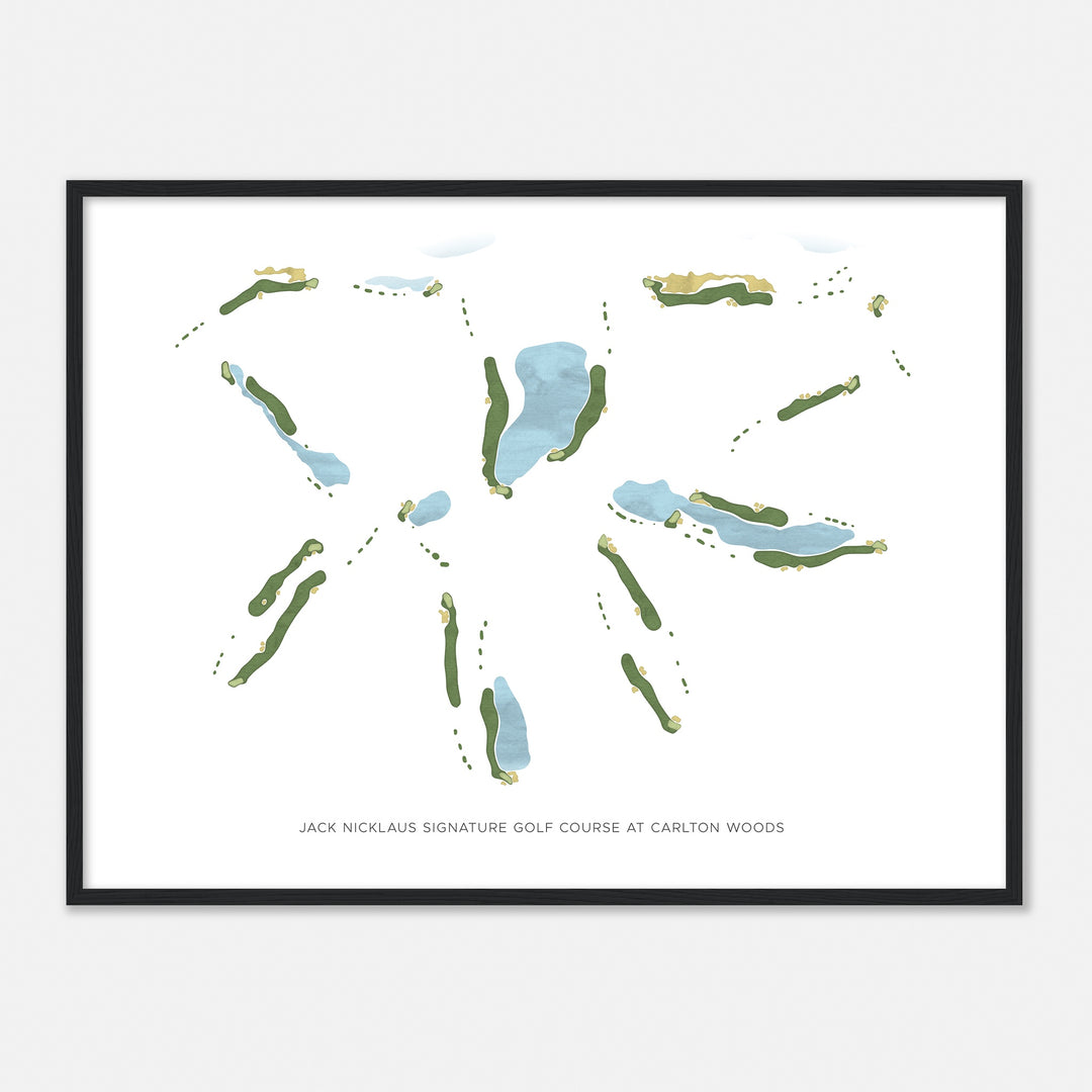 Print of Jack Nicklaus Signature Golf Course At Carlton Woods Modern Map