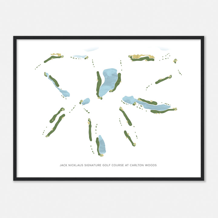 Print of Jack Nicklaus Signature Golf Course At Carlton Woods Modern Map