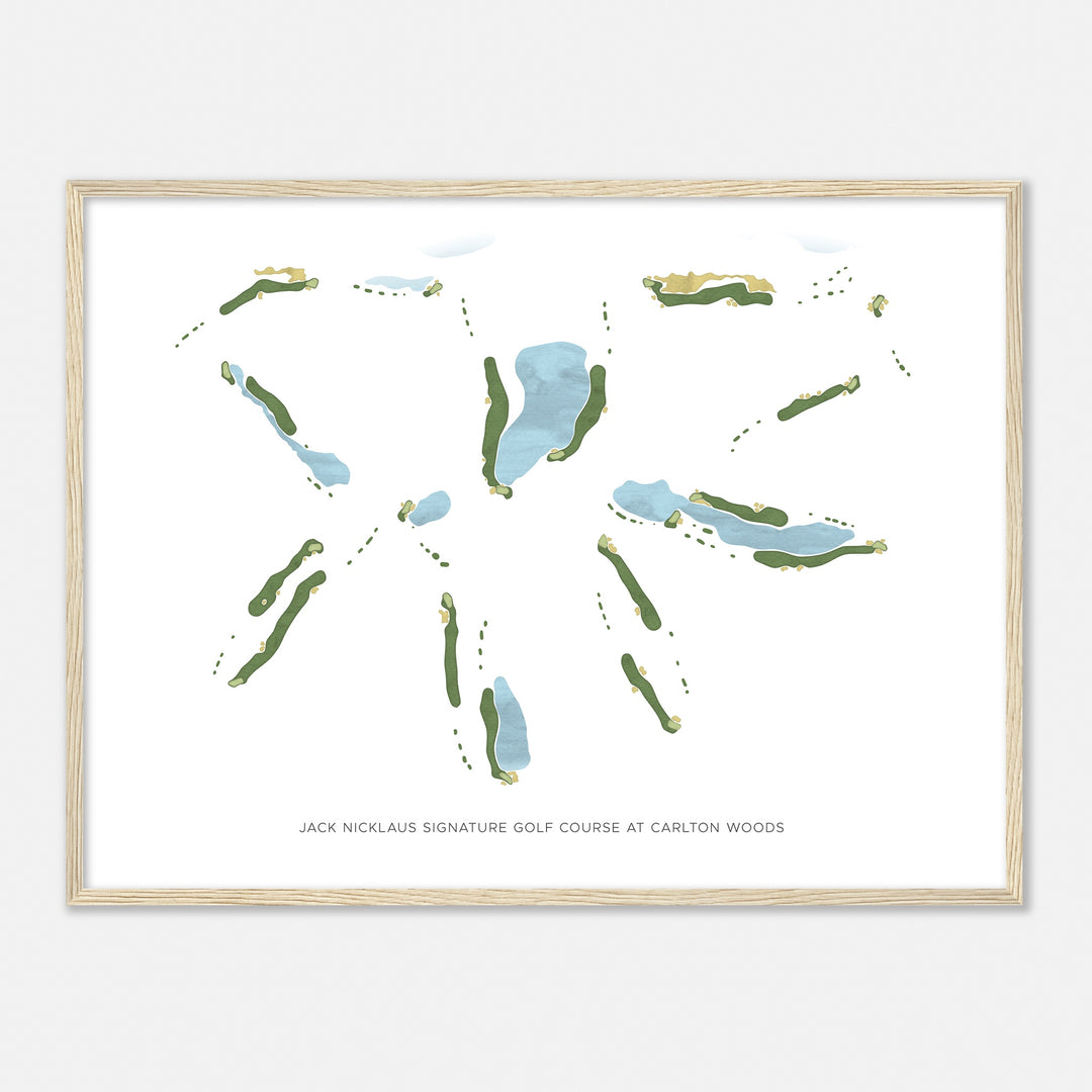 Print of Jack Nicklaus Signature Golf Course At Carlton Woods Modern Map