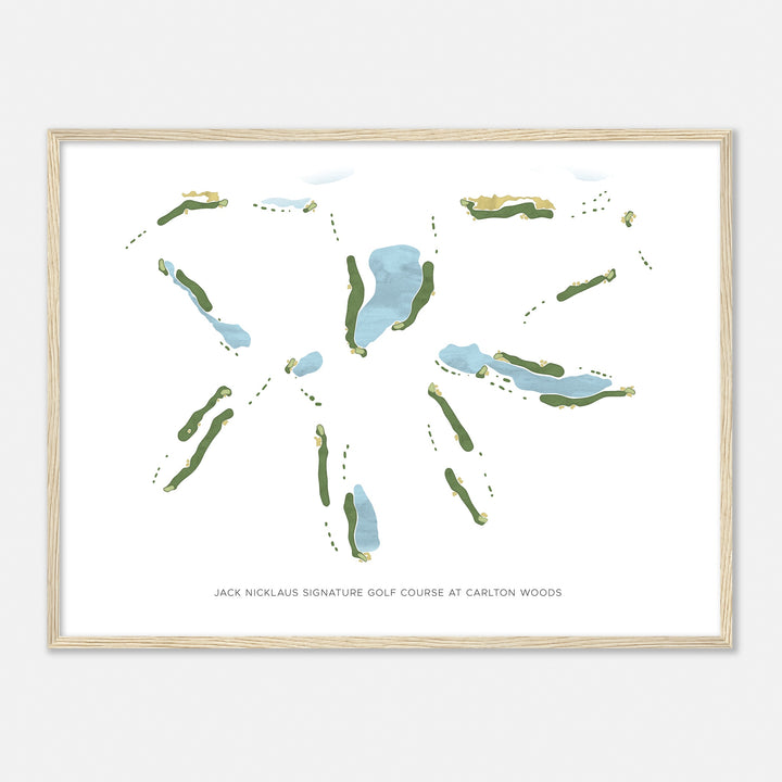 Print of Jack Nicklaus Signature Golf Course At Carlton Woods Modern Map