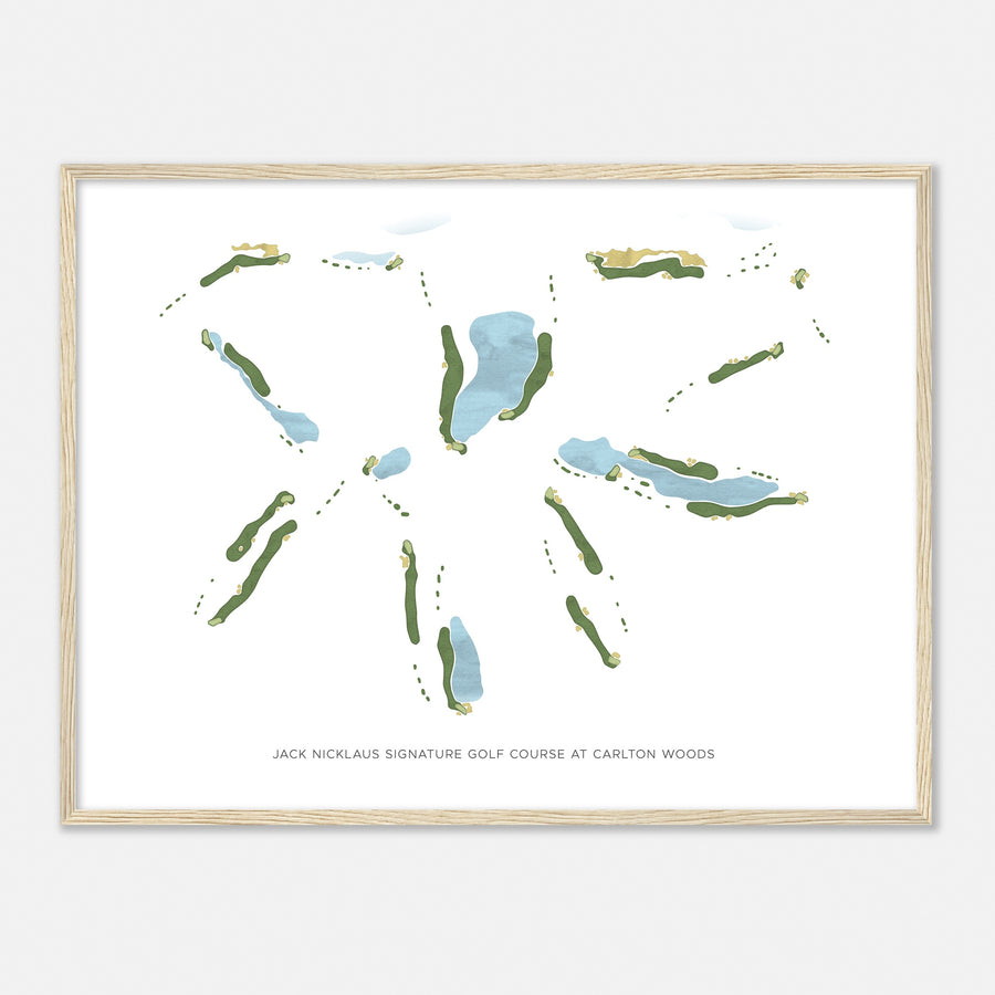 Print of Jack Nicklaus Signature Golf Course At Carlton Woods Modern Map