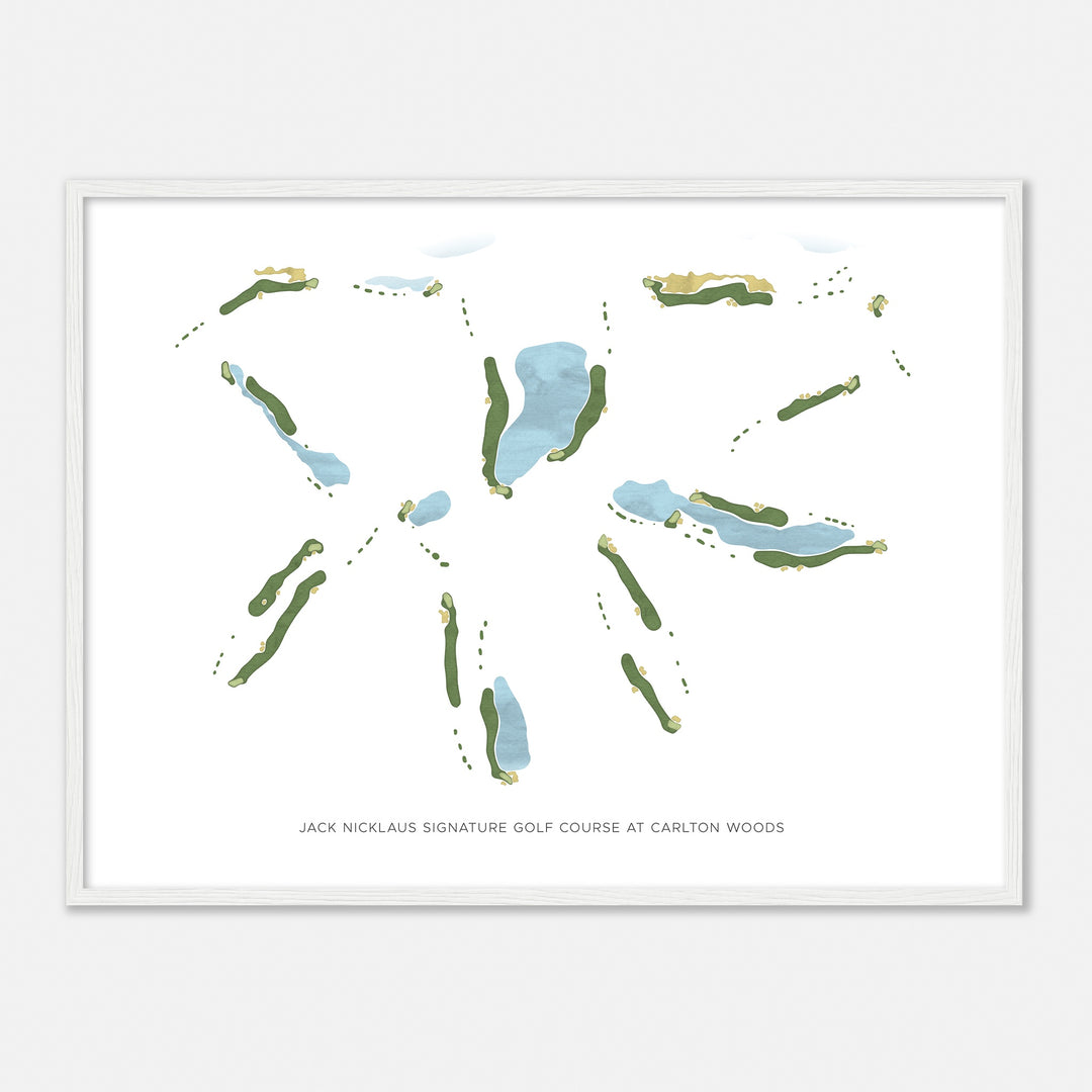 Print of Jack Nicklaus Signature Golf Course At Carlton Woods Modern Map