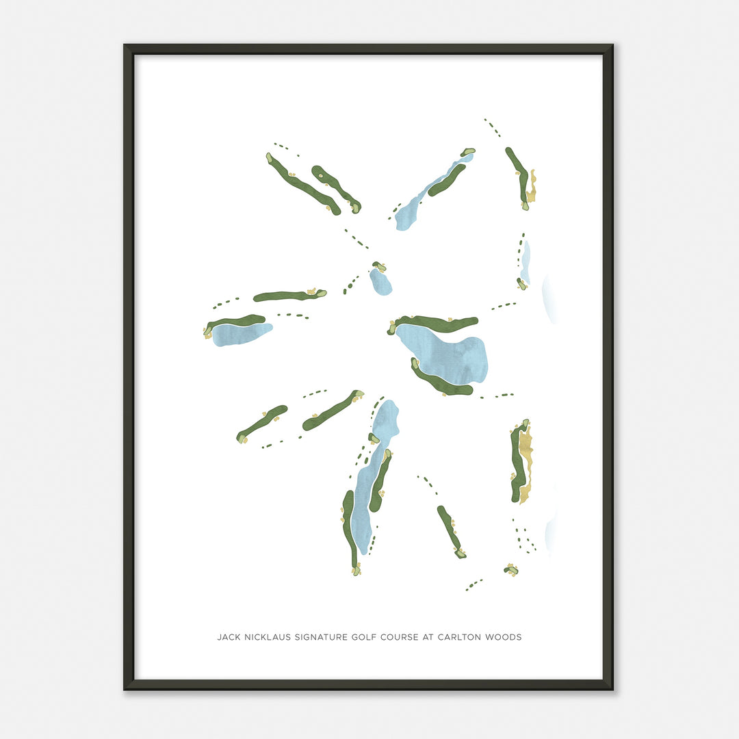 Print of Jack Nicklaus Signature Golf Course At Carlton Woods Modern Map