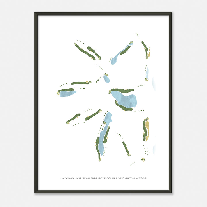 Print of Jack Nicklaus Signature Golf Course At Carlton Woods Modern Map