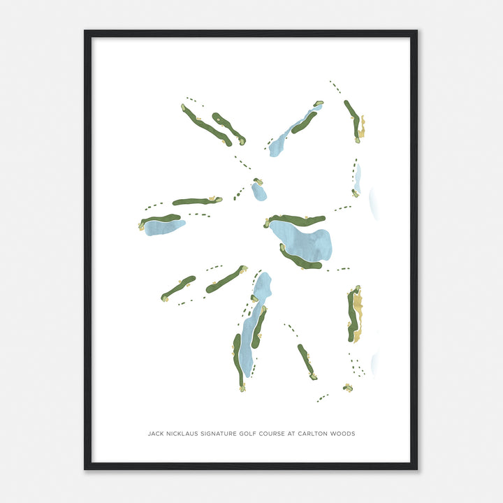 Print of Jack Nicklaus Signature Golf Course At Carlton Woods Modern Map