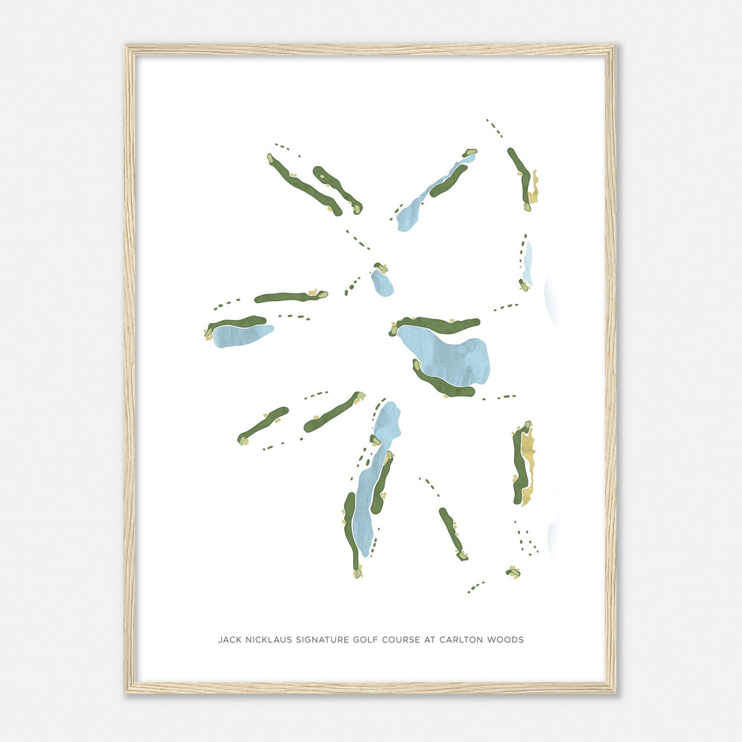 Print of Jack Nicklaus Signature Golf Course At Carlton Woods Modern Map