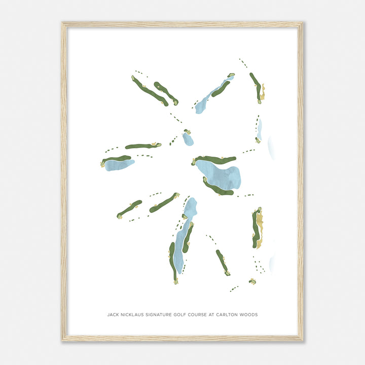 Print of Jack Nicklaus Signature Golf Course At Carlton Woods Modern Map
