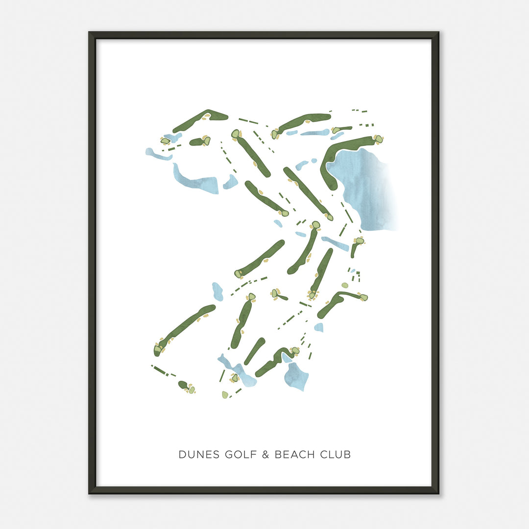 Print of Dunes Golf & Beach Club Modern Map