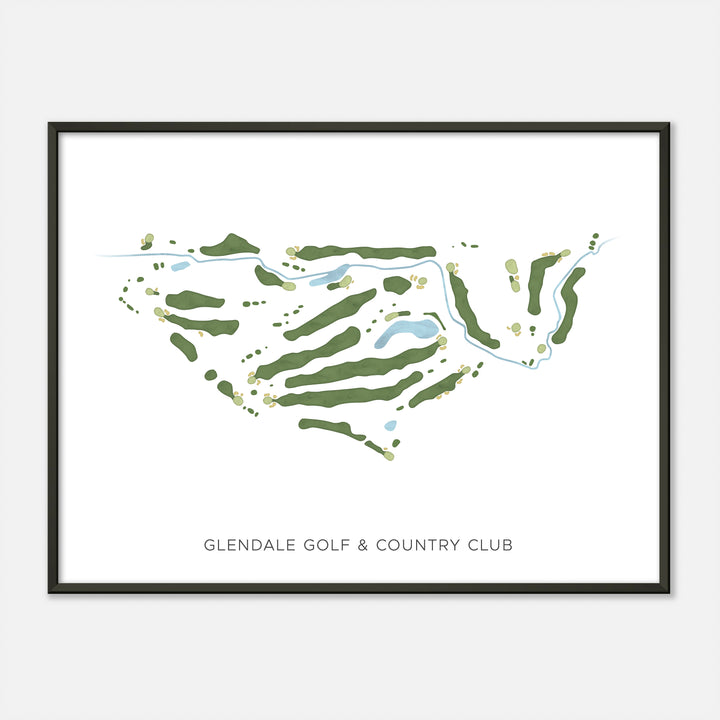 Print of Glendale Golf & Country Club Modern Map