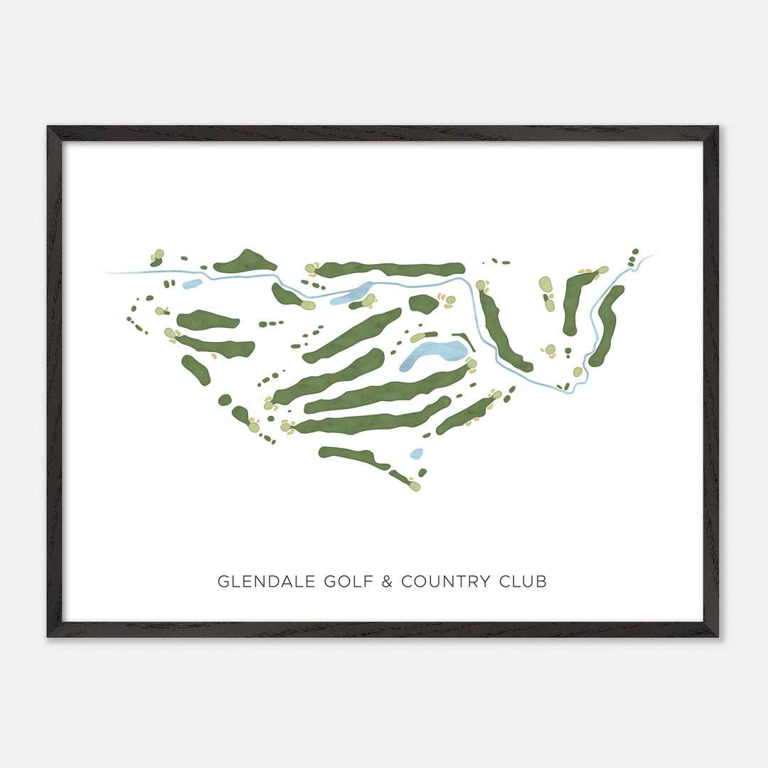 Print of Glendale Golf & Country Club Modern Map