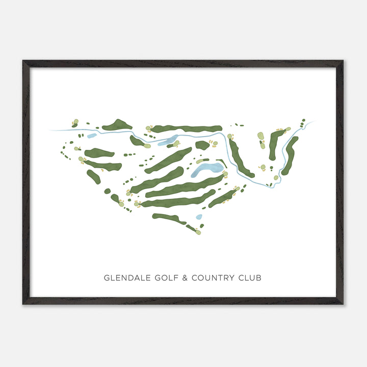 Print of Glendale Golf & Country Club Modern Map