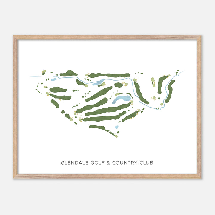 Print of Glendale Golf & Country Club Modern Map