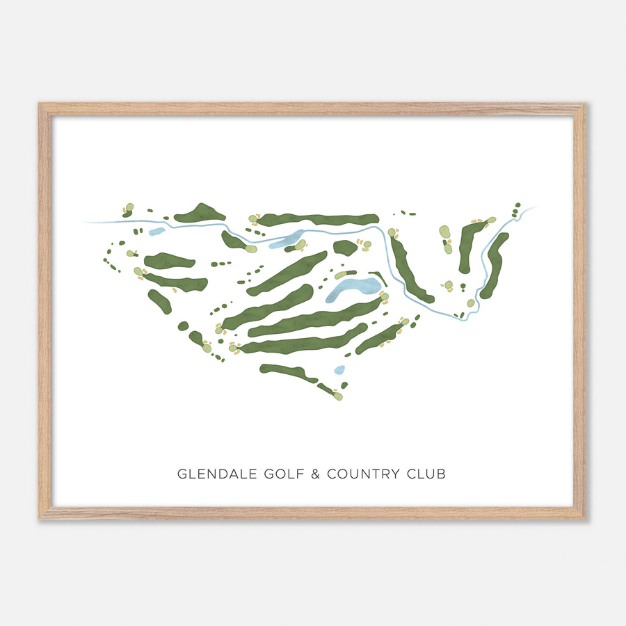Print of Glendale Golf & Country Club Modern Map