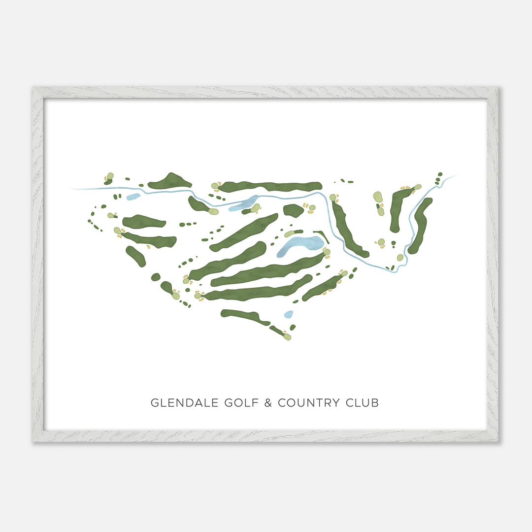 Print of Glendale Golf & Country Club Modern Map