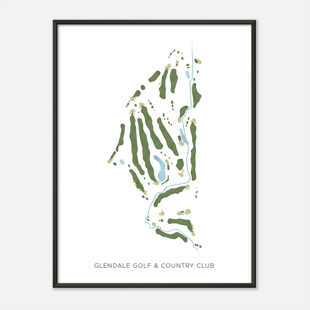 Print of Glendale Golf & Country Club Modern Map