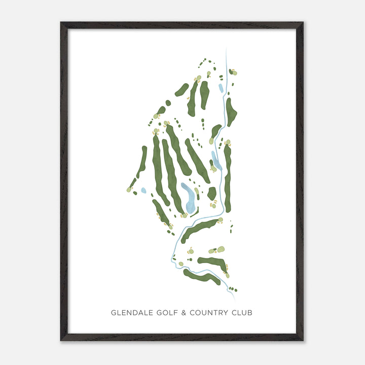 Print of Glendale Golf & Country Club Modern Map