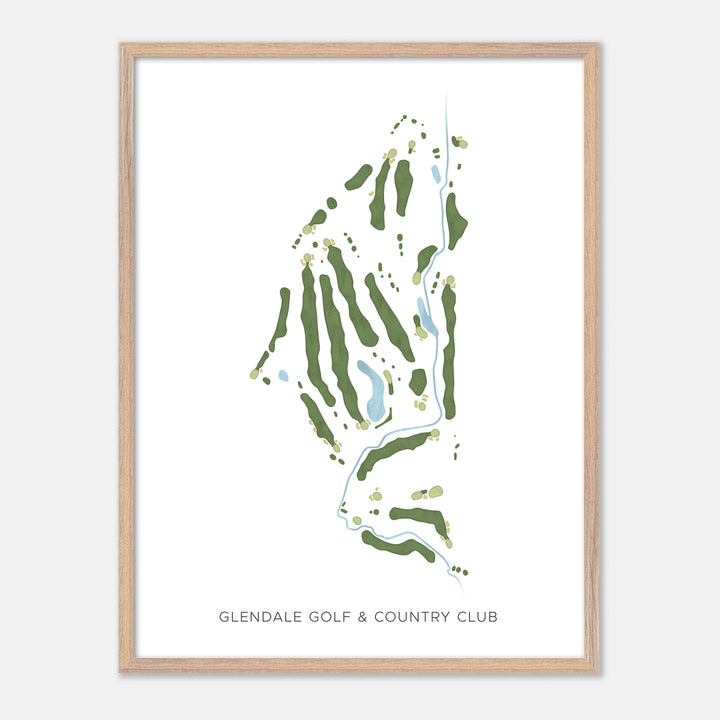 Print of Glendale Golf & Country Club Modern Map