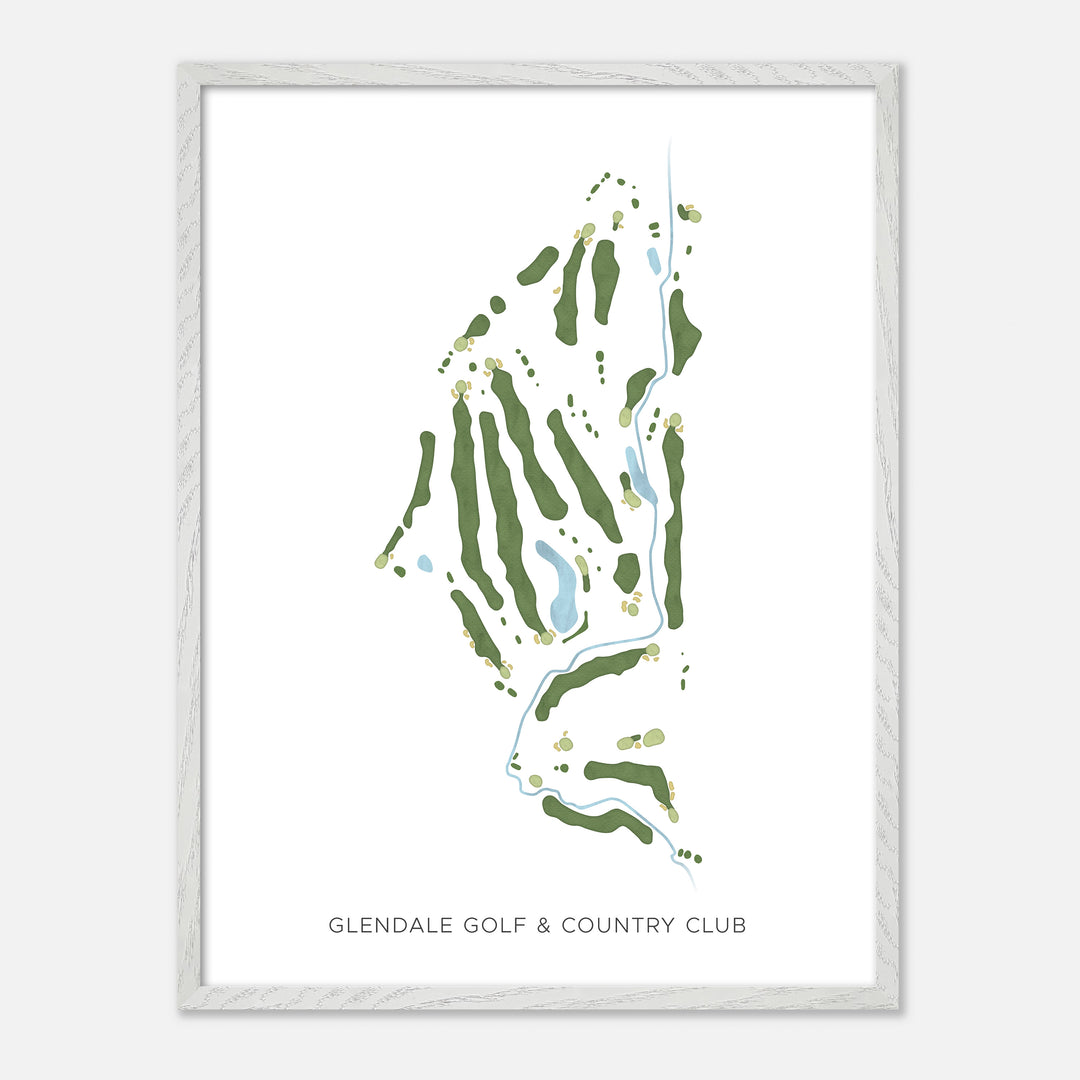 Print of Glendale Golf & Country Club Modern Map